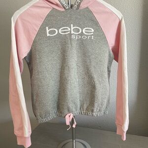 Bebe Girls Grey and Pink Hoodie NWT